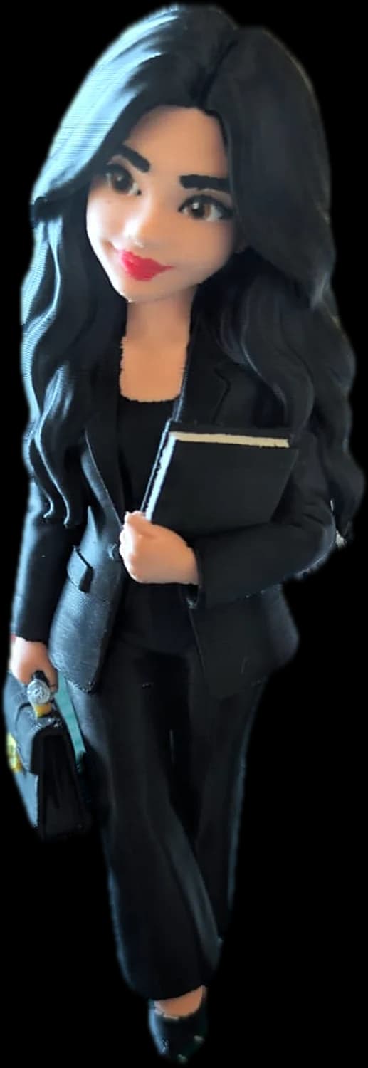 Black suit, notebook and handbag